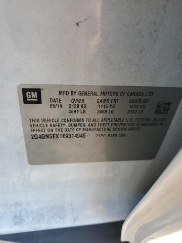 2G4GN5EX1E9314946 - 2014 BUICK REGAL PREMIUM WHITE photo 12