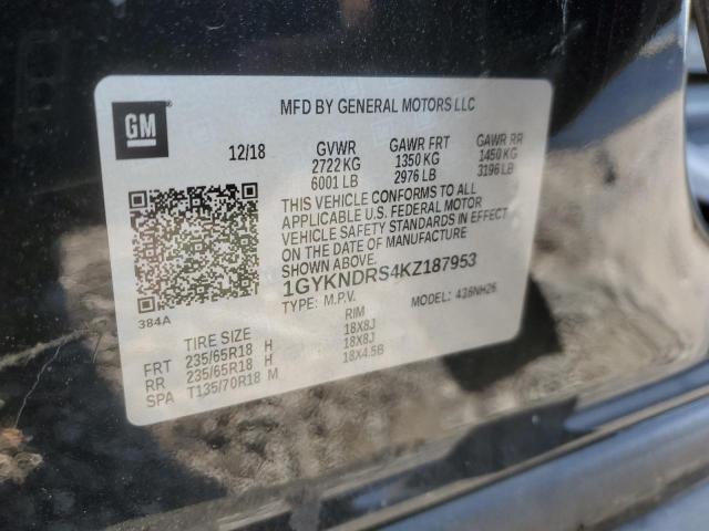 1GYKNDRS4KZ187953 - 2019 CADILLAC XT5 LUXURY BLACK photo 13