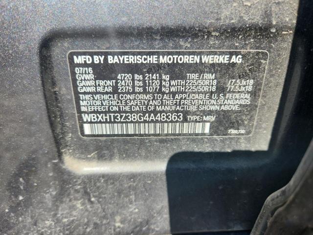 WBXHT3Z38G4A48363 - 2016 BMW X1 XDRIVE28I GRAY photo 13