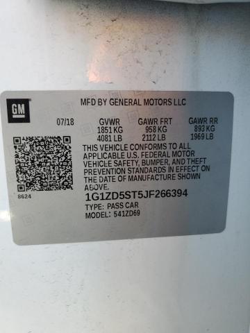 1G1ZD5ST5JF266394 - 2018 CHEVROLET MALIBU LT Ақ фото 12