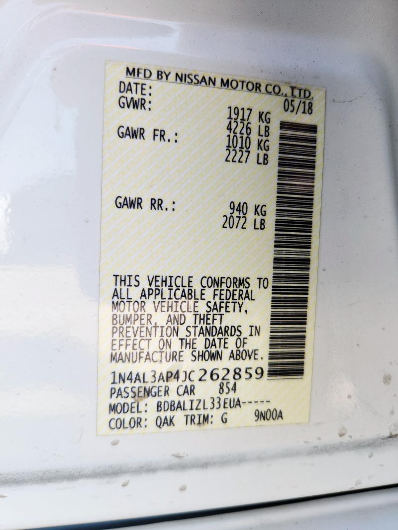 1N4AL3AP4JC262859 - 2018 NISSAN ALTIMA 2.5 Schwarz Foto 13