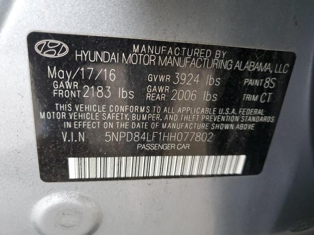 5NPD84LF1HH077802 - 2017 HYUNDAI ELANTRA SE SILVER photo 12