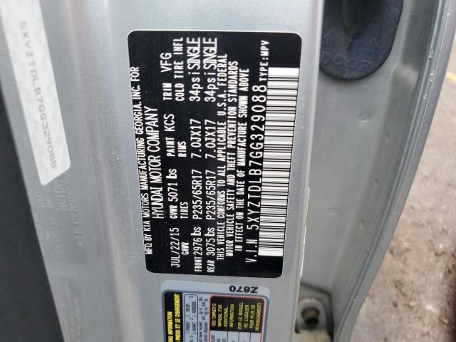 5XYZTDLB7GG329088 - 2016 HYUNDAI SANTA FE S SILVER photo 14