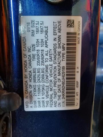 2HKRW2H80JH629189 - 2018 HONDA CR-V EXL ლურჯი ფოტო 14