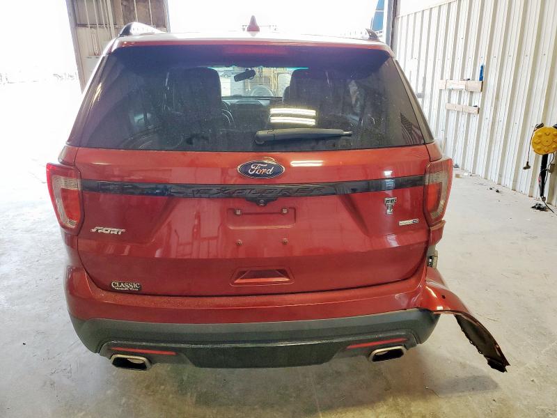 1FM5K8GT4GGA61587 - 2016 FORD EXPLORER SPORT RED photo 6