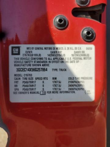 3GCEC14X56G257864 - 2006 CHEVROLET SILVERADO C1500 RED photo 12