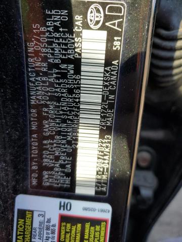 2T1BURHE2FC466156 - 2015 TOYOTA COROLLA L BLACK photo 12