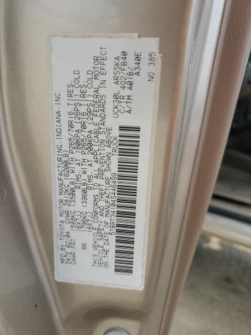 5TBRT34104S446499 - 2004 TOYOTA TUNDRA ACCESS CAB SR5 GOLD photo 12