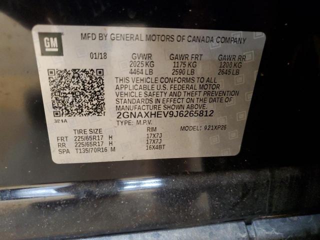 2GNAXHEV9J6265812 - 2018 CHEVROLET EQUINOX LS أسود صورة 23