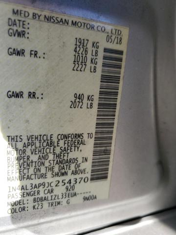 1N4AL3AP9JC254370 - 2018 NISSAN ALTIMA 2.5 Silber Foto 12