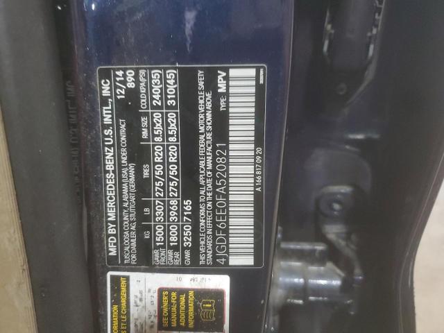 4JGDF6EE0FA520821 - 2015 MERCEDES-BENZ GL 450 4MATIC BLUE photo 13