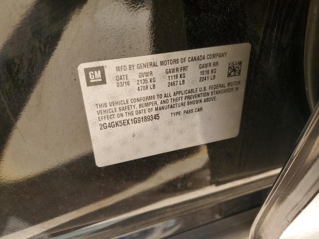 2G4GK5EX1G9189345 - 2016 BUICK REGAL 黑色 照片 12