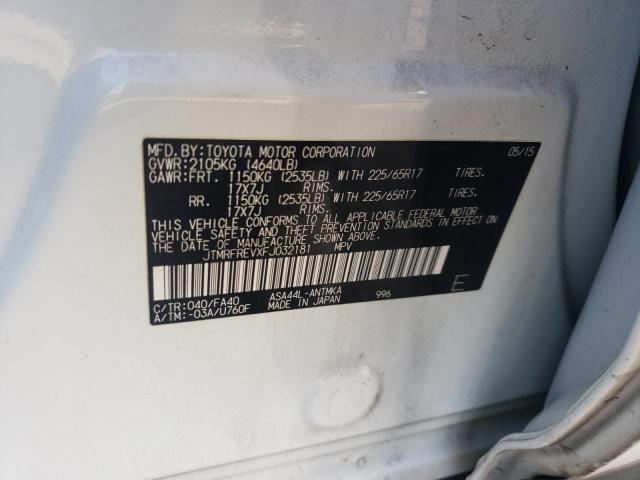JTMRFREVXFJ032181 - 2015 TOYOTA RAV4 XLE WHITE photo 13