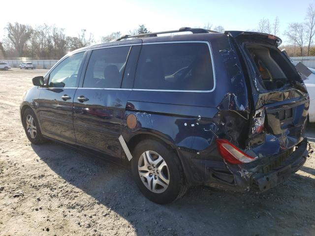 5FNRL38786B020475 - 2006 HONDA ODYSSEY EXL BLUE photo 2