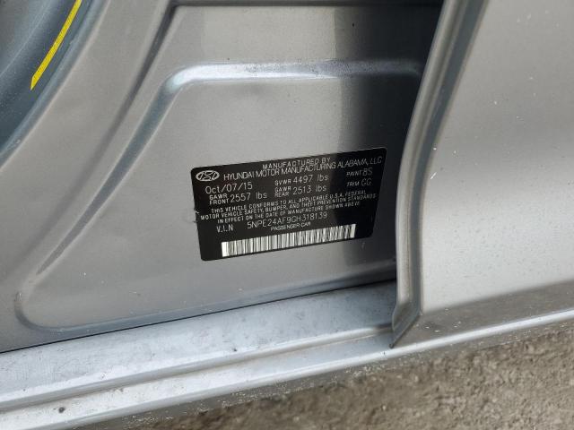 5NPE24AF9GH318139 - 2016 HYUNDAI SONATA SE GRAY photo 12