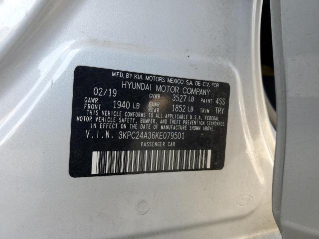 3KPC24A36KE079501 - 2019 HYUNDAI ACCENT SE Gümüş fotoğraf 12