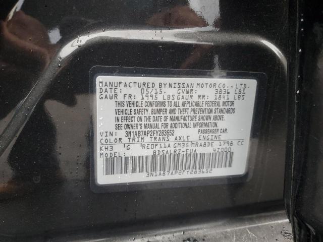 3N1AB7AP2FY283652 - 2015 NISSAN SENTRA S BLACK photo 12