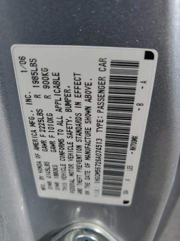1HGCM56726A074513 - 2006 HONDA ACCORD EX 银色 照片 12