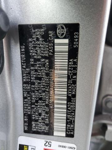 4T1B11HKXJU606963 - 2018 TOYOTA CAMRY L SILVER photo 12