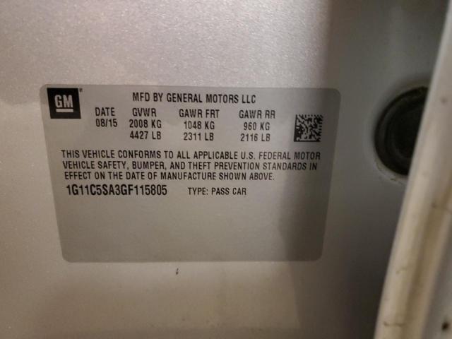 1G11C5SA3GF115805 - 2016 CHEVROLET MALIBU LIM LT 银色 照片 12