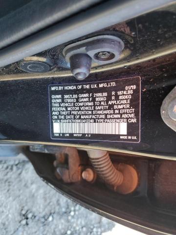 SHHFK7H39KU412240 - 2019 HONDA CIVIC LX 黑色 照片 12