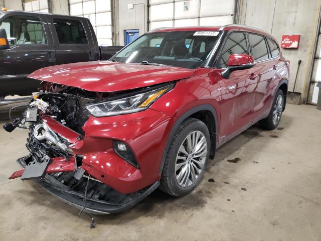 5TDEBRCH9MS035032 - 2021 TOYOTA HIGHLANDER HYBRID PLATINUM RED photo 1