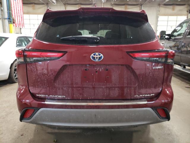 5TDEBRCH9MS035032 - 2021 TOYOTA HIGHLANDER HYBRID PLATINUM RED photo 6