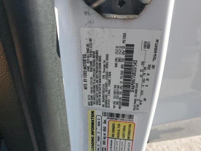 3FA6P0H77DR337543 - 2013 FORD FUSION SE თეთრი ფოტო 12