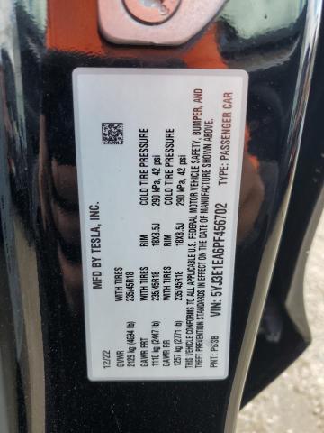 5YJ3E1EA6PF456702 - 2023 TESLA MODEL 3 Чорний фото 12