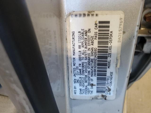 1NXBR32E83Z142680 - 2003 TOYOTA COROLLA CE Күміс фото 12