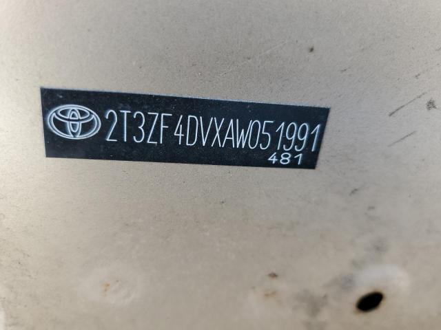 2T3ZF4DVXAW051991 - 2010 TOYOTA RAV4 GOLD photo 13