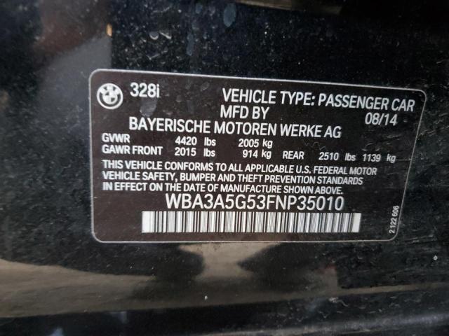 WBA3A5G53FNP35010 - 2015 BMW 328 I BLACK photo 12
