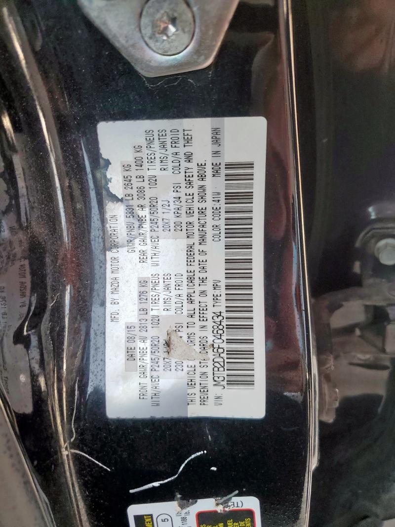 JM3TB2DA6F0468434 - 2015 MAZDA CX-9 GRAND TOURING BLACK photo 14