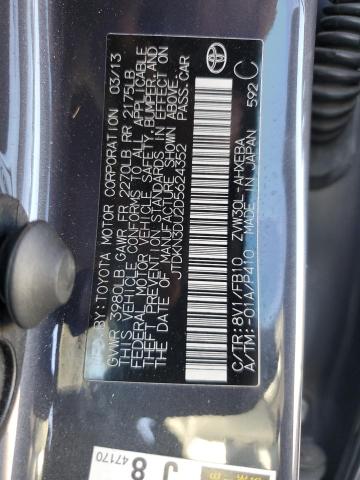 JTDKN3DU2D5624352 - 2013 TOYOTA PRIUS GRAY photo 12