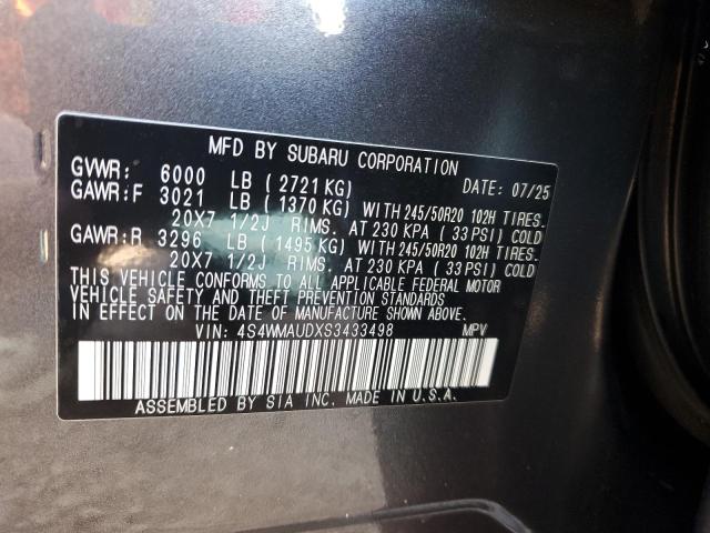 4S4WMAUDXS3433498 - 2025 SUBARU ASCENT TOURING Մոխրագույն լուսանկար 14