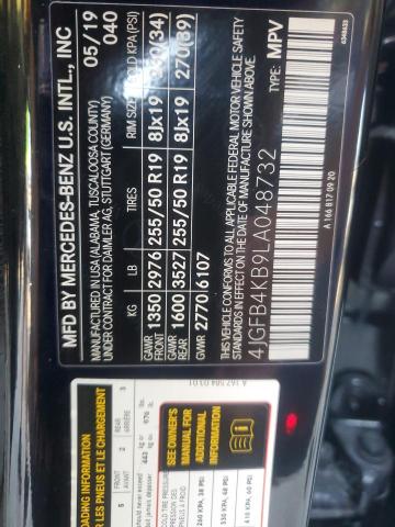 4JGFB4KB9LA048732 - 2020 MERCEDES-BENZ GLE 350 4MATIC BLACK photo 14