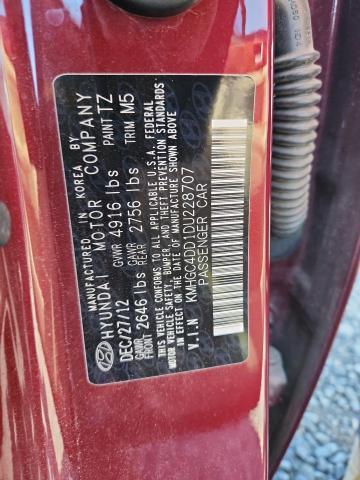 KMHGC4DD1DU228707 - 2013 HYUNDAI GENESIS 3.8L BURGUNDY photo 12