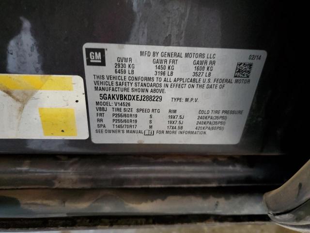 5GAKVBKDXEJ288229 - 2014 BUICK ENCLAVE GRAY photo 13