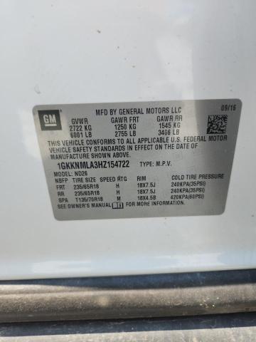 1GKKNMLA3HZ154722 - 2017 GMC ACADIA SLT-1 白色 照片 13