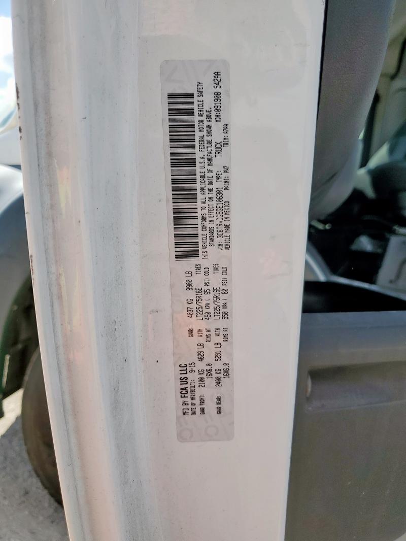 3C6TRVDG5GE106301 - 2016 RAM PROMASTER 2500 HIGH თეთრი ფოტო 12