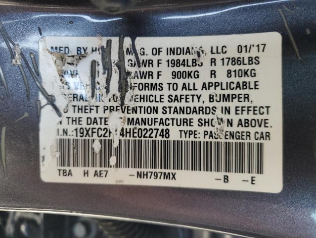 19XFC2F74HE022748 - 2017 HONDA CIVIC EX CHARCOAL photo 13
