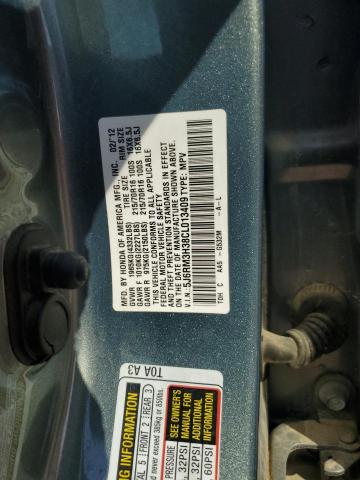 5J6RM3H38CL013409 - 2012 HONDA CR-V LX Көк фото 13