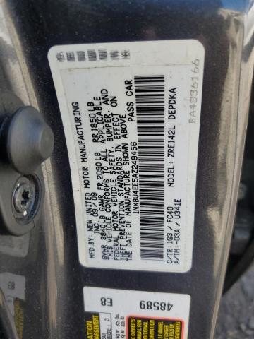 1NXBU4EE5AZ249456 - 2010 TOYOTA COROLLA BASE 灰色 照片 12
