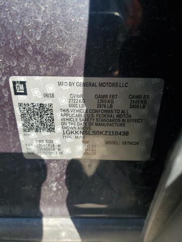 1GKKNSLS0KZ110438 - 2019 GMC ACADIA SLE Көк фото 13