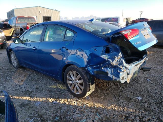 KNAFX4A86F5350565 - 2015 KIA FORTE EX BLUE photo 2