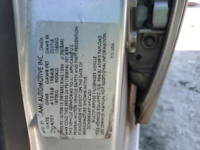 2CNBJ634916947436 - 2001 CHEVROLET TRACKER LT SILVER photo 13