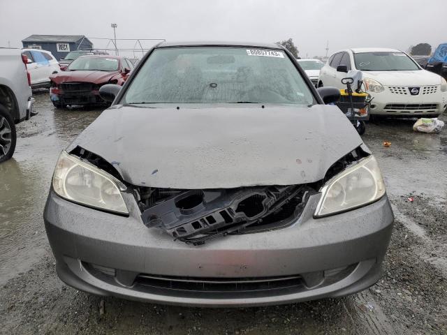 2HGES16555H571271 - 2005 HONDA CIVIC LX GRAY photo 5