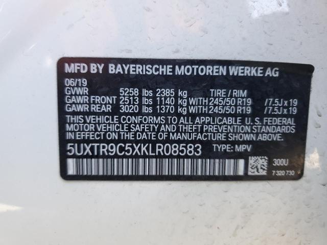 5UXTR9C5XKLR08583 - 2019 BMW X3 XDRIVE30I Ağ foto 14
