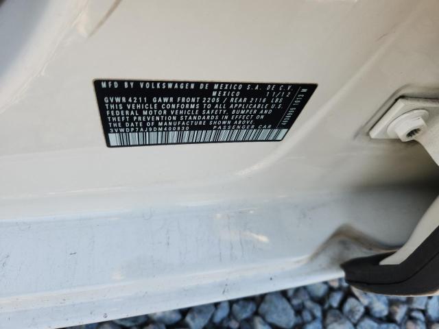 3VWDP7AJ9DM400930 - 2013 VOLKSWAGEN JETTA SE WHITE photo 12