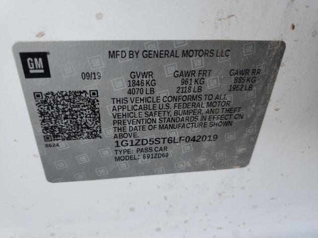 1G1ZD5ST6LF042019 - 2020 CHEVROLET MALIBU LT WHITE photo 13